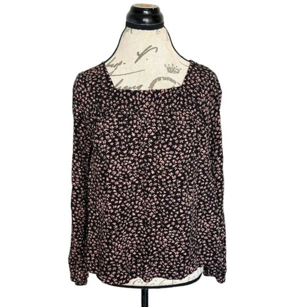Universal thread Womens Blouse Top Size Small Floral Long Sleeve Elastic Cuffs